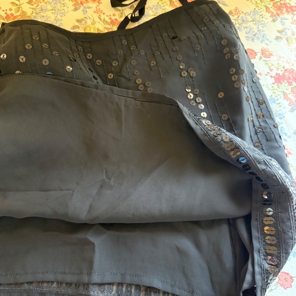 Vintage Y2K Cropped Sequin Cami Top Large Whimsigoth Fairy Glam Grunge Coquette - Picture 8 of 12